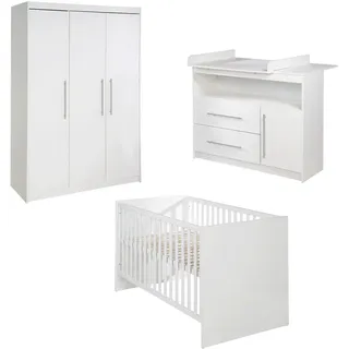 Roba Babyzimmer-Set Maren, mit breiter Wickelkommode, 3-teilig , Weiß , Holzwerkstoff , 76x80x142 cm , Babymöbel & Kindermöbel, Babyzimmer