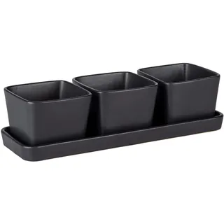 Wenko Snack & Dip Schalen Set Schwarz 3-tlg.
