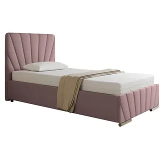 panda möbel Polsterbett RAY - Komfortbett mit Stauraum, Einzelbett, Rosa, Holz, Mode, 100x200 cm, Oeko-Tex® Standard 100, Schlafzimmer, Betten, Polsterbetten