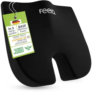 feela.® Orthopädisches Keilkissen Stuhl [3 Härtegrade] – Ergonomisches Keilkissen Auto & Sofa, Sitzkeil, Sitzkeilkissen für Auto, Keilsitzkissen (Hart)