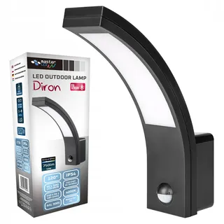 MasterLED Außenwandleuchte LED 10W – PIR Bewegungsmelder – 750lm – IP54 Modern – Außenlampe anthrazit schwarz - Schwarz