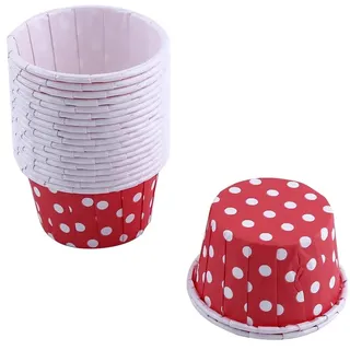 100 Stück Cupcake Liner Papierkuchen Cupcake Liner Case Wrapper Mini Kuchen Backbecher für Party Hochzeit Weihnachten 7 Farben (rot)