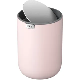 EKO Mini Tischmülleimer mit Schwingdeckel, 1,5 Liter Kosmetikeimer, kleiner Schreibtisch-Mülleimer, runder Tischabfalleimer für Büro, Bad, Schreibtisch, Schlafzimmer (Rosa)
