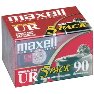 Maxell Audiokassette UR-90 5er Pack