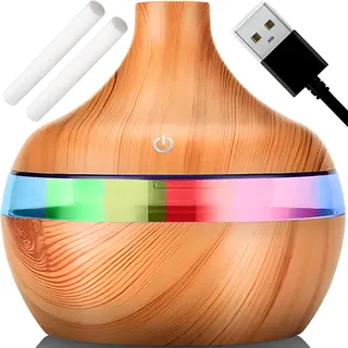 Luftbefeuchter Diffuser 0.3 l Aroma Öle Ultraschall Diffusor Elektrisch LED Duftlampe Aromatherapie Raumbefeuchter Humidifier Vernebler USB Büro Retoo