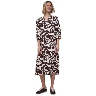 Street One Damen 1408959 Midi-Kleid aus Leinen mit Print (1er Pack)