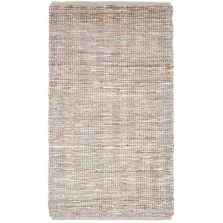 Homescapes Handwebteppich Madras, Leder & Hanf 150/240 cm , Naturfarben , Rechteckig , 150x240 cm , Teppiche und Böden, Teppiche, Webteppiche