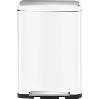 EKO - X-Cube Recycling Treteimer 20+20 Liter - Steel Stainless steel Polypropylene - Weiß, Matt Edelstahl - Weiß