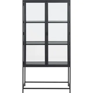 Actona GROUP Glasvitrine mit Glastüren und Metallrahmen, 3 Einlegeböden, B: 77 x H: 150 cm schwarz