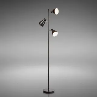 B.K.Licht Stehlampe Leuchte schwenkbar, E27 Fassung, max. 25 Watt, Leselampe, Deko Wohnzimmer, Lampe, Deckenfluter, Standleuchte, Wohnzimmerlampe, Industrial, 166,5x22 cm, Schwarz