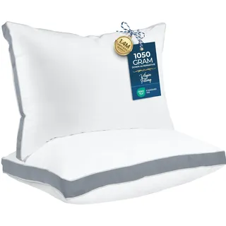 Utopia Bedding Seitenschläferkissen (2er-Pack), hochwertige Bettkissen, Seitenschläfer, Grauer Zwickel, Queensize, 45,7 x 66 cm (UB760-2)