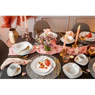 Elegantes 24-teiliges Porzellan-Tafelservice-Set für 6 Personen - Spülmaschinenfest und Stilvoll