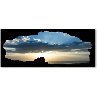 Tulup® Küchenrückwand Spritzschutz aus Glas -125x50 -Spritzschutz auf gehärtetes Glas Deko Landschaften Sonnenuntergang - Blau