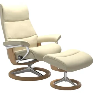 Stressless Relaxsessel "View" mit Signature Base, Größe L,Gestell Eiche, vanilla paloma