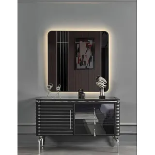 Schwarzes Schlafzimmer Set Designer Kommode mit LED-Spiegel Garnitur