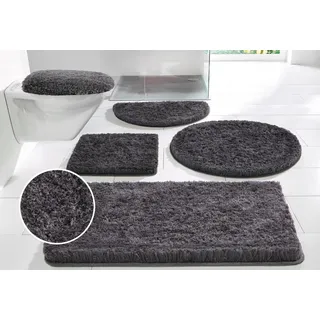 Badematte OTTO HOME "Micro exclusiv, Badvorleger, Badezimmer Teppich" Gr. 2, grau (schiefer), H:55mm, Polyester, Badematten, Badematte, Badteppich, Badematten auch als 3 teiliges Set & rund erhältlich, Topseller