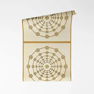 A.S. Création VERSACE VI I Love Baroque Vliestapete – Barocke Ornamentik mit floralen Ranken, glänzende Vinyl-Oberfläche, Barock Tapete, Geometrische Tapete, 10,05 m x 0,70 m, Weiß/Gold - 791751