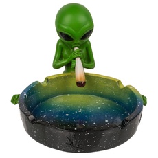 MIK funshopping Genialer Aschenbecher Alien, Space Ascher macht jedes Raucherlebnis zu einem intergalaktischen Abenteuer! Verwandelt jeden Raum in dein persönliches Universum! (Alien mit Joint No2)