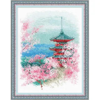 Riolis Kreuzstich-Set "Sakura. Pagode", Zählmuster