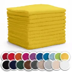 NatureMark 10er Pack Waschlappen | 100% Baumwolle | Frottier Seiflappen | Größe 30 x 30 cm | Frottee Seiftücher im 10er Pack Farbe: Gelb