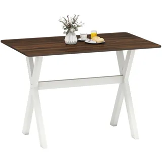 FANTASK Esstisch mit X-förmigem Holzbeine, Esszimmertisch für Wohnzimmer, Esszimmer, Küche, Akzenttisch Beistelltisch modern, Küchentisch rechteckig, 110 x 71 x 76 cm