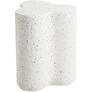 Beliani Beistelltisch 32/37 cm Terrazzo Optik Cremeweiß Tellaro