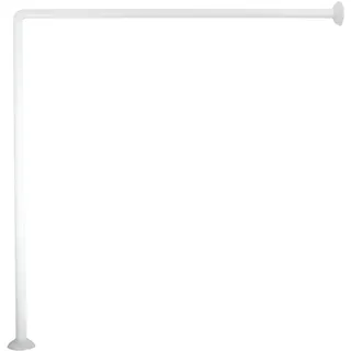 MSV Eck Duschstange 80x80cm aus Aluminium in weiß, 80x80x2.5 cm, White, 80x2.5x2.5 cm