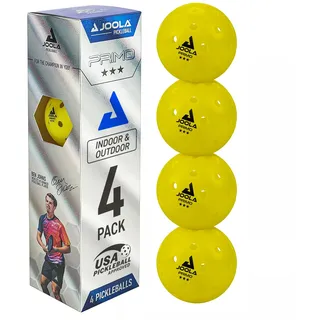 Joola Pickleball Primo Balls 3 Sterne hochwertige Outdoor und Indoor Spiel-Bälle mit USAPA Zertifizierung, 26 Gramm, 74 mm Durchmesser, gelb,