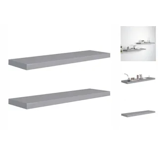 vidaXL Schwebende Wandregale 2 Stk. Grau 90x23,5x3,8cm MDF