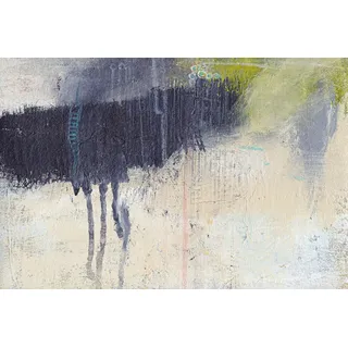 queence Leinwandbild »Kunstwerk« Abstrakte   Kunst   Modern Premium-Leinwandstoff, Handarbeit aus Deutschland, blau