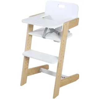 roba 7541WEB Hochstuhl Traditioneller Hochstuhl Harter Sitz bambus), weiß