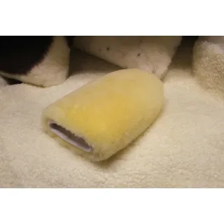 Luxus Streichelhandschuh | echt Lammfell, Babyfell Qualität | atmungsaktiver Massagehandschuh, ungebleichtes, ungefärbtes Fell