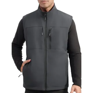 FREE SOLDIER Herren Winterweste Warme Freizeit-Fleeceweste Winddichte Reversible Ärmellose Softshell Weste für Arbeit und Wanderungen (Grau,XL)