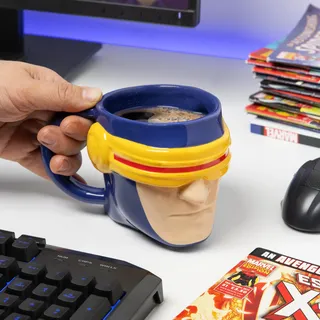 Paladone X-Men Cylcops Heat Change Combat Visier Becher, offiziell lizenzierte Marvel 550ml Keramik Kaffeetasse, übergroß für Tee, heiße Schokolade und mehr, Superhelden Geschenke