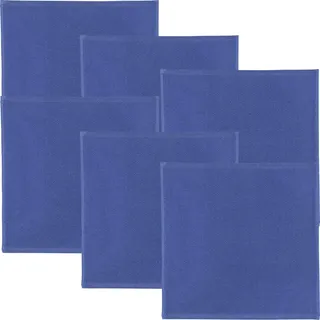 Erwin Müller Reinigungstuch, Putztuch, Putzlappen, Spültuch 6er-Pack blau Größe 25x25 cm - 100% Baumwolle, zum Spülen oder Staubwischen, robust und langlebig, mit Frottierseite