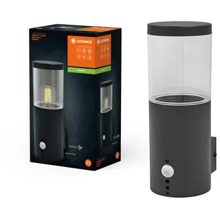 LEDVANCE ENDURA CLASSIC EBRO WALL SEN Außenleuchte, Wandleuchte, dunkelgrau, Edelstahl, einfache & schnelle Installation, IP44 Schutzklasse, Bewegungsmelder, Tageslichtsensor, rostfreier Stahl