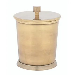 Signature Baumwollbox aus Messing mit goldener Oberfläche , Goldfarben , Metall , 12x12x12 cm , Badaccessoires