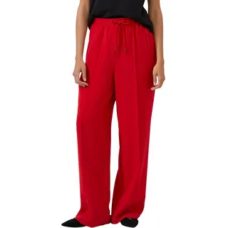 s.Oliver Damen Hose lang, Wide Leg Fließende Hose mit Geradem Bein und Elastikbund