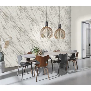 Rasch Papiertapete »Papiertapete mit Mamoroptik in Weiß« Steinoptik glatt Marmoroptik