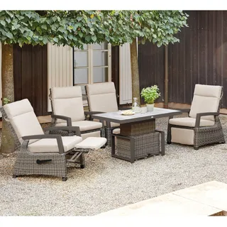 Siena Garden Gartenlounge-Set »Corido«, (Set, 8 tlg.), bestehend aus 4 Sesseln und 4 Auflagen, grau