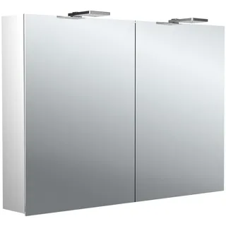 emco pure 2 style LED-Lichtspiegelschrank mit Aufsatzstrahlern, 2 Türen, 1000x711x153mm, 979705304