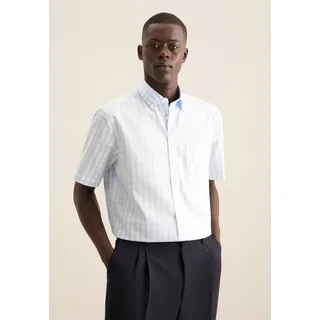 Seidensticker Businesshemd »Regular« regular 1/2 Button-Down-Kragen Karo, blau,