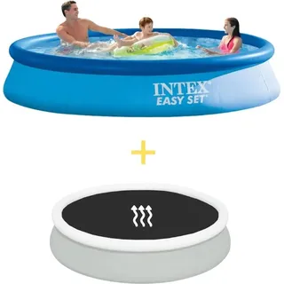 Intex Easy Set Pool - 366 x 76 cm - Inklusive Solarsegel - Blau