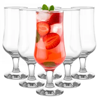 Glasmark Krosno Gläser-Set 6-teilig Biergläser Trinkgläser Wassergläser Spülmaschinenfest Glasses Tulpe Biertulpen-Gläser 0,3 l Pokal-Set 6x 340 ml