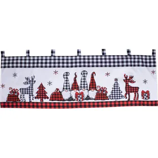 X-Mas Gardine Scheibengardine Weihnachten Fenstergardine LED