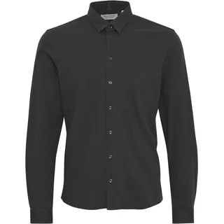 Langarmhemd CASUAL FRIDAY "Langarmhemd CFArthur", Herren, Gr. M, N-Gr, grau (schwarz shadow), Obermaterial: 72% Baumwolle CO. 24% Polyester PES. 4% Elasthan EL., Hemden Langarmhemd