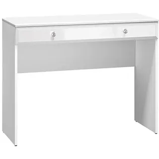 Feldmann-Wohnen Schminktisch Glamour weiß / weiß hochglanz 100 / 41 / 79cm , Weiß , Holz , Rechteckig,Rechteckig , 100x79x41 cm , Wohnzimmer, Wohnzimmertische, Konsolentische