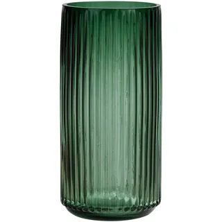 TIMEFOTO Blumenvase, 24.6 cm, grün, verdickt, handblasbare Glasvase, runde Vintage-gestreifte Flaschen für Bücherregal, Esstisch, Innenbereich, Büro, Schreibtisch, Arbeitsplatte, Zuhause
