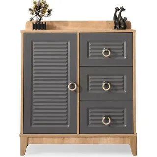 Kommode in Kinderzimmer Modern Elegante Kommode Holz Grau JVmoebel - Grau