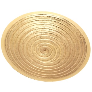 NKlaus Kerzen -Rillen-Teller Ø10cm Kerzenteller aus Messing Gold Hochzeitskerzenhalter Spiralen-Design 10558